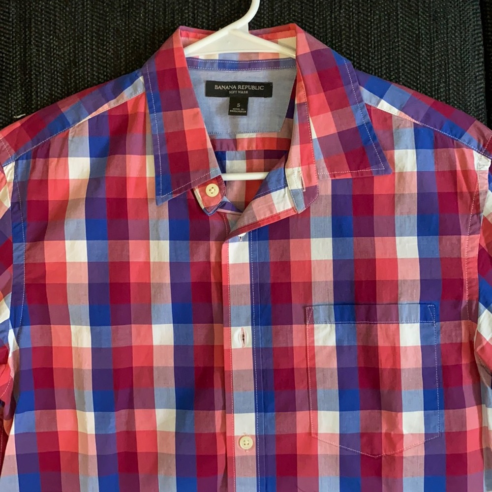Banana Republic Patriotic Gingham Button Down